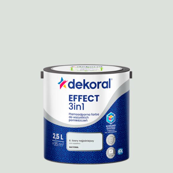 Dekoral Effect 3IN1 Plamoodporna Farba Szary Popielaty 2,5L