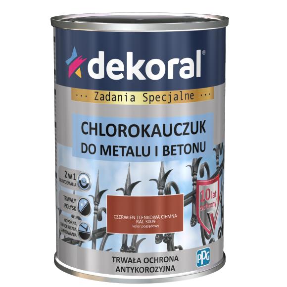 Dekoral Chlorokauczuk Czerwony Tlenkowy Ciemny  Strong RAL 3009 0,9L