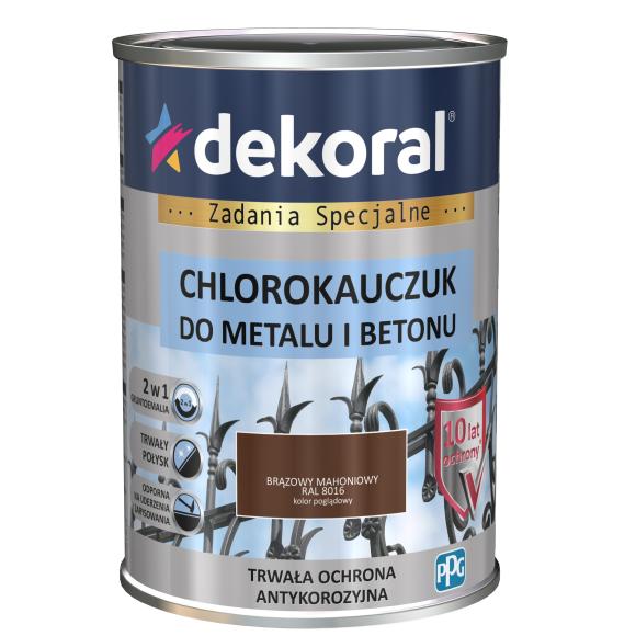 Farba Dekoral Chlorokauczuk Brąz Mahoniowy RAL 8016 0,9L