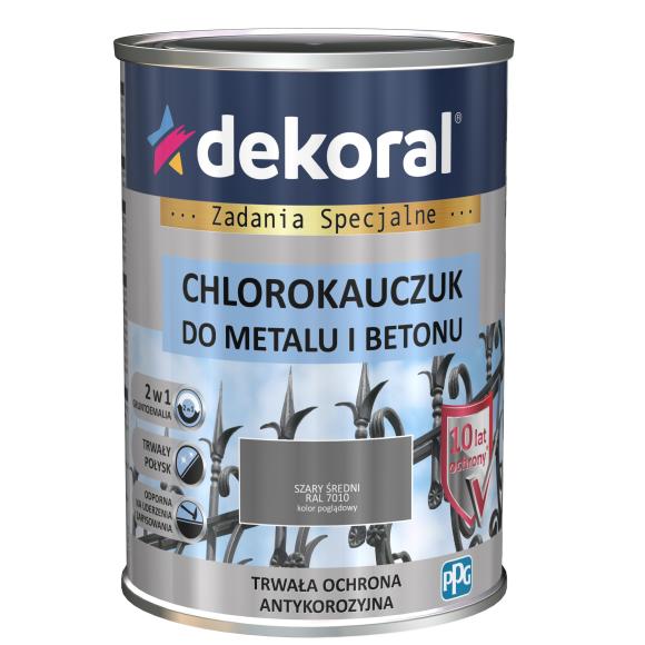 Farba Dekoral Chlorokauczuk Szary Średni RAL 7010 0,9L