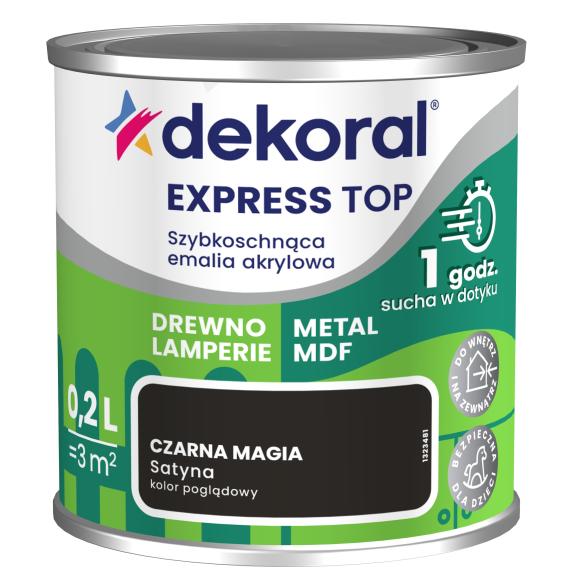 DEKORAL EXPRESS TOP SZYBKOSCHNĄCA EMALIA AKRYLOWA CZARNA MAGIA 0,2L