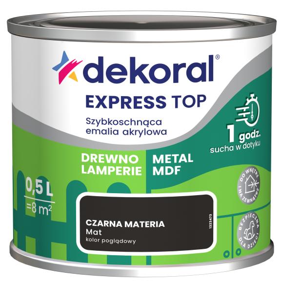 DEKORAL EXPRESS TOP SZYBKOSCHNĄCA EMALIA AKRYLOWA CZARNA MAGIA 0,5L