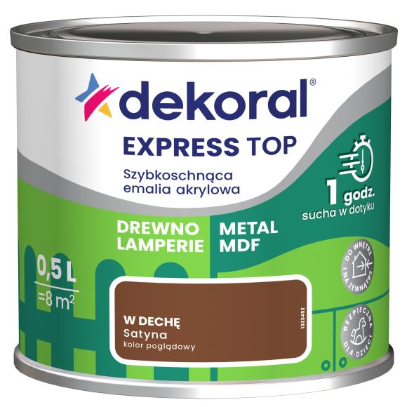 Farba DEKORAL EXPRESS TOP EMALIA AKRYLOWA W DECHĘ 0,5L