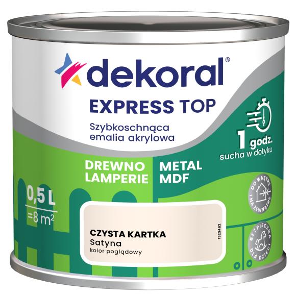 DEKORAL EXPRESS TOP SZYBKOSCHNĄCA EMALIA CZYSTA KARTKA 0,5L