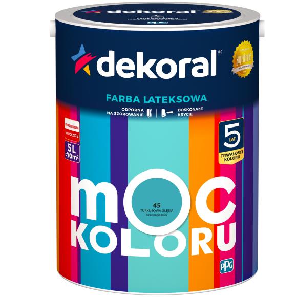 DEKORAL MOC KOLORU TURKUSOWA GŁĘBIA  5L