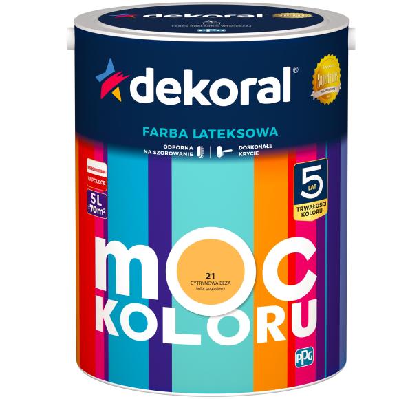  DEKORAL MOC KOLORU CYTRYNOWA BEZA  5L