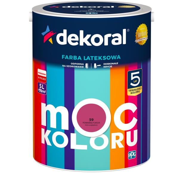 DEKORAL MOC KOLORU POWABNA FUKSJA  5L