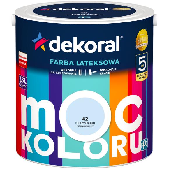 DEKORAL MOC KOLORU LODOWY BŁEKIT 2.5L