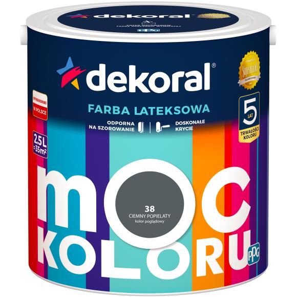 DEKORAL MOC KOLORU CIEMNY POPIELATY 2,5L 