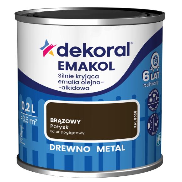 DEKORAL EMAKOL BRĄZOWY  0,2L