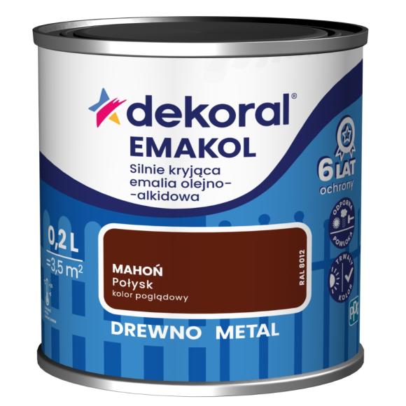 Farba Dekoral EMAKOL Mahoń Połysk 0,2L