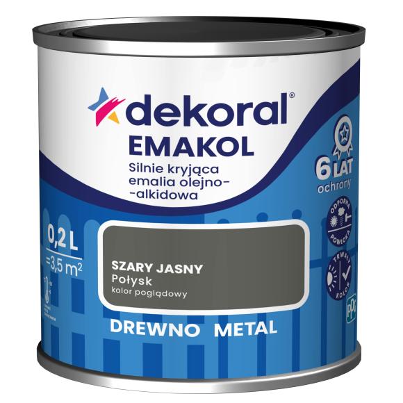 DEKORAL EMAKOL SZARY JASNY  0,2L