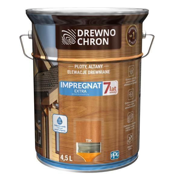 DREWNOCHRON EXTRA IMPREGNAT POWŁOKOTWÓRCZY  DO DREWNA TIK 4,5L