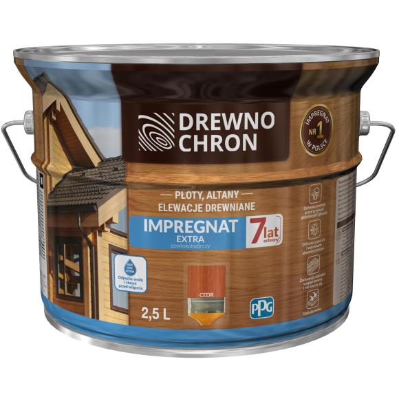 DREWNOCHRON EXTRA IMPREGNAT POWŁKOKOTWÓRCZY DO DREWNA CEDR 2.5L 