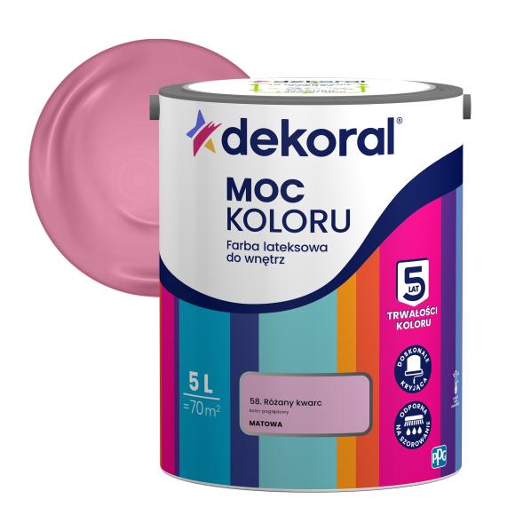 Farba Dekoral Moc Koloru RÓŻANY KWARC 5L_Remontownia24.pl