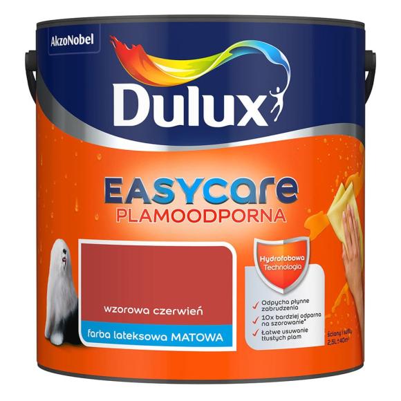 Farba Dulux EasyCare Plamoodporna Wzorowa Czerwień 2,5L_Remontownia24.pl
