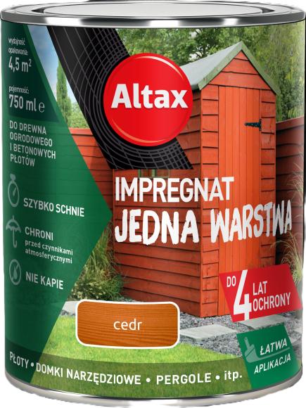 ALTAX Impregnat Jedna Warstwa 4lata Cedr 750ml_Remontownia24.pl