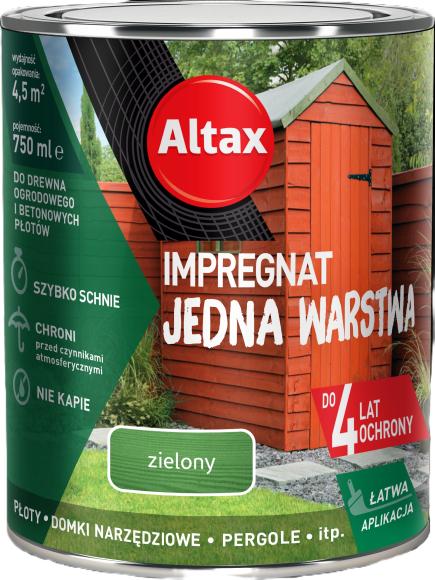 ALTAX Impregnat Jedna Warstwa 4lata Zielony 750ml_Remontownia24.pl