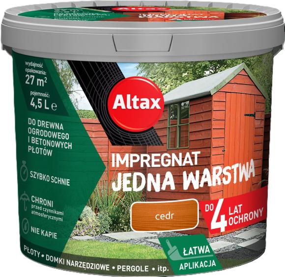 ALTAX Impregnat Jedna Warstwa 4lata Cedr 4,5L_Remontownia24.pl