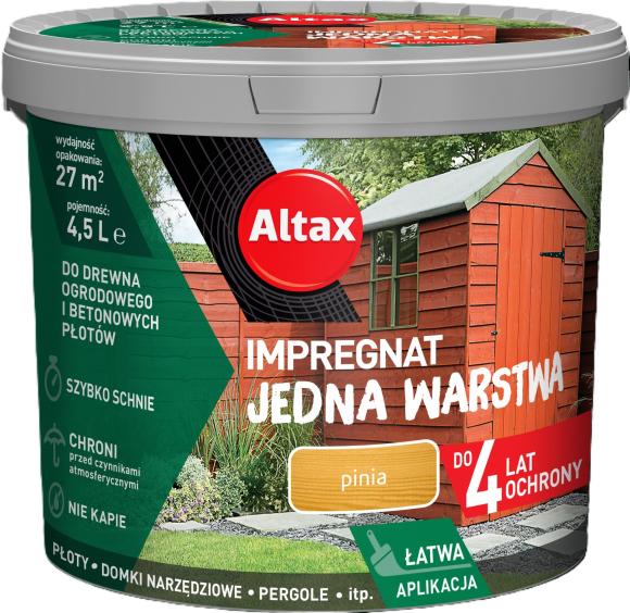 ALTAX Impregnat Jedna Warstwa 4lata Pinia 4,5L_Remontownia24.pl