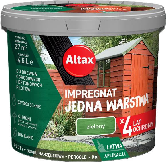 ALTAX Impregnat Jedna Warstwa 4lata Zielony 4,5L_Remontownia24.pl