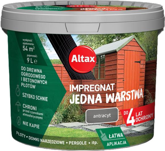 ALTAX Impregnat Jedna Warstwa 4lata Antracyt 9L_Remontownia24.pl