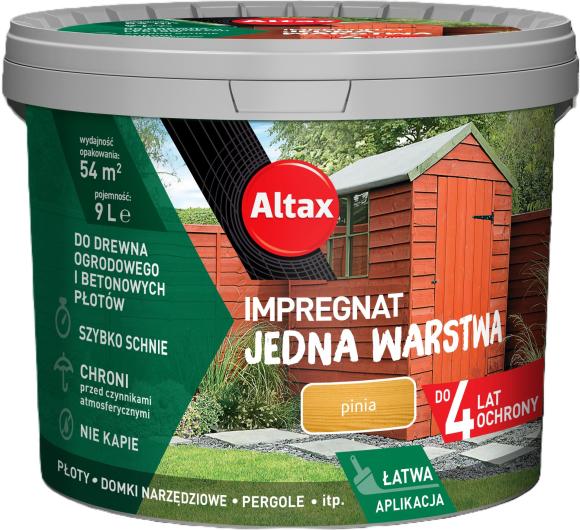 ALTAX Impregnat Jedna Warstwa 4lata Pinia 9L_Remontownia24.pl