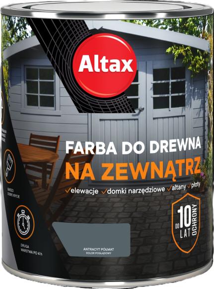 Altax Farba Do DREWNA NA ZEWNĄTRZ ANTRACYT PÓŁMAT 0,75L_Remontownia24.pl