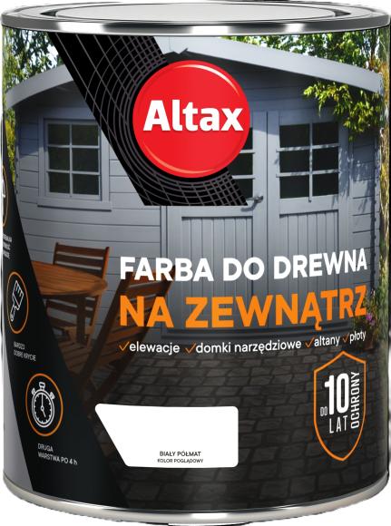 Altax Farba Do DREWNA NA ZEWNĄTRZ BIAŁY PÓŁMAT 0,75L_Remontownia24.pl