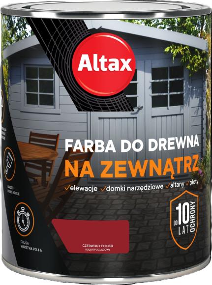 Altax Farba Do Drewna NA ZEWNĄTRZ CZERWONY POŁYSK 0,75L_Remontownia24.pl