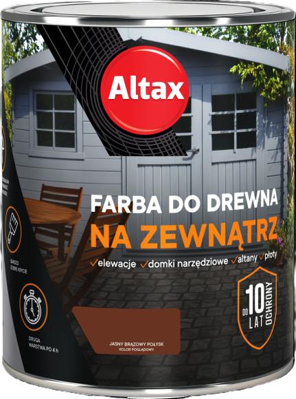 Altax Farba Do Drewna NA ZEWNĄTRZ JASNY BRĄZOWY POŁYSK 0,75L_Remontownia24.pl