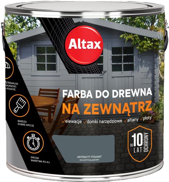 Altax Farba Do Drewna NA ZEWNĄTRZ ANTRACYT PÓŁMAT 2,5L_Remontownia24.pl