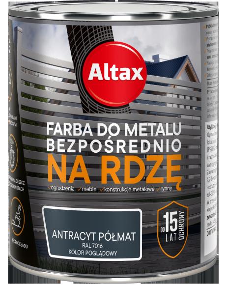 Altax Farba Do Metalu BEZPOŚREDNIO NA RDZĘ ANTRACYT PÓŁMAT 0,75L_Remontownia24.pl