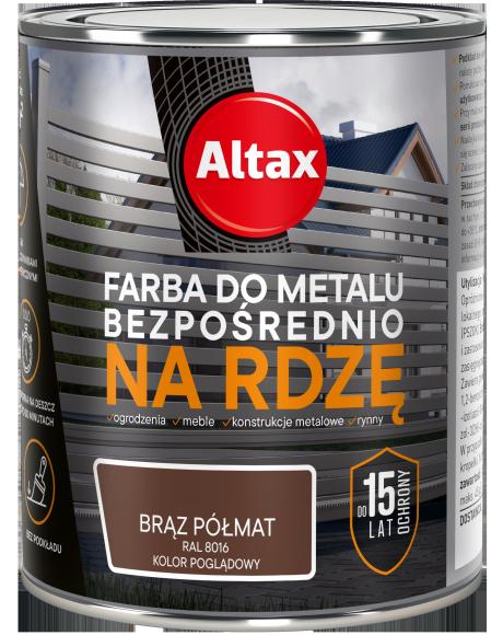 Altax Farba Do Metalu BEZPOŚREDNIO NA RDZĘ BRĄZOWY PÓŁMAT 0,75L_Remontownia24.pl