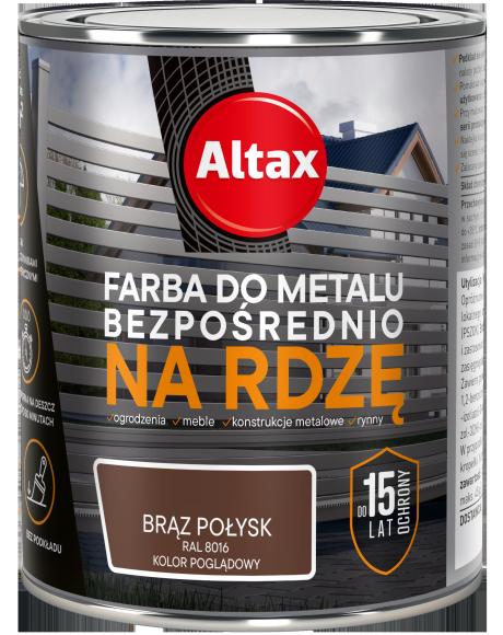 Altax Farba Do Metalu BEZPOŚREDNIO NA RDZĘ BRĄZOWY POŁYSK 0,75L_Remontownia24.pl
