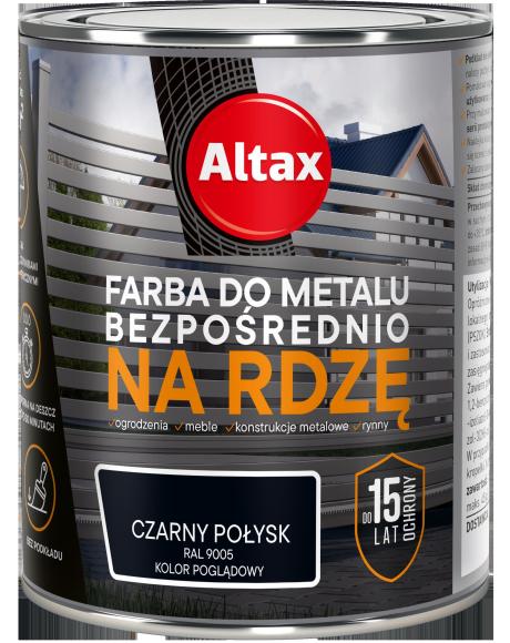 Altax Farba Do Metalu BEZPOŚREDNIO NA RDZĘ CZARNY POŁYSK 0,75L_Remontownia24.pl