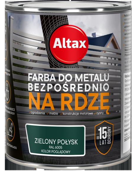 Altax Farba Do Metalu BEZPOŚREDNIO NA RDZĘ ZIELONY POŁYSK 0,75L_Remontownia24.pl