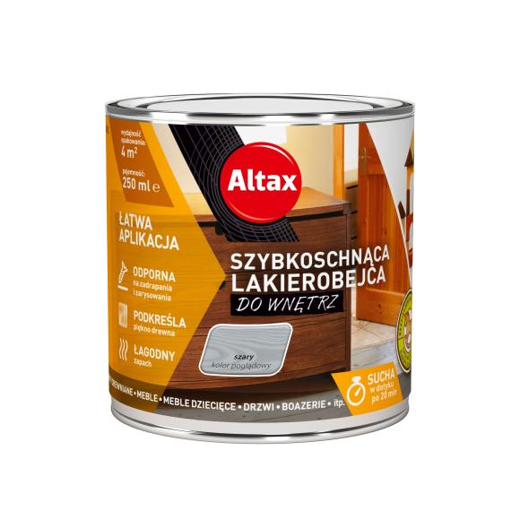 Altax Szybkoschnąca Lakierobejca DO WNĘTRZ SZARY 0,25L_Remontownia24.pl