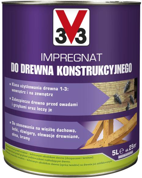 V33 Impregnat do Drewna KONSTRUKCYJNEGO PLUS 5L_Remontownia24.pl