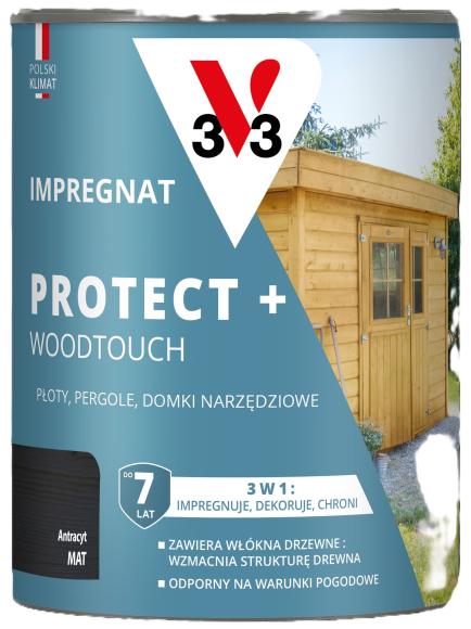 V33 Impregnat PROTECT+ ANTRACYT 0,7L_Remontownia24.pl