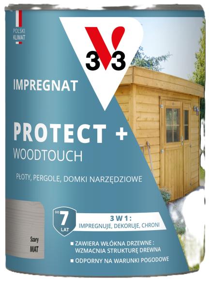V33 Impregnat PROTECT+ SZARY 0,7L_Remontownia24.pl