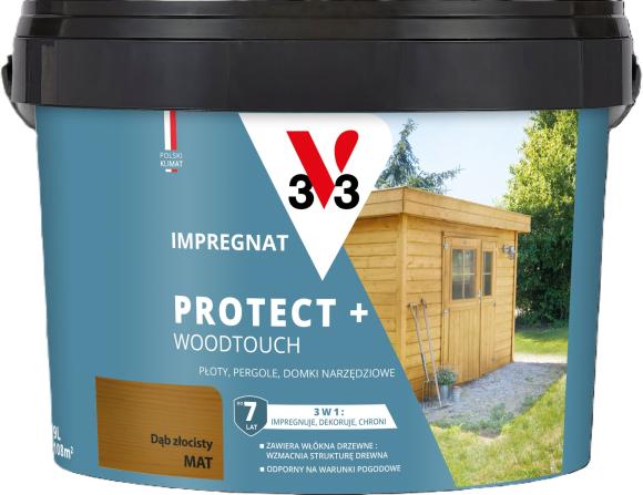 V33 Impregnat PROTECT+ DĄB ZŁOCISTY 9L_Remontownia24.pl