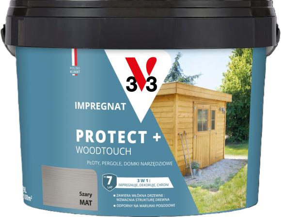 V33 Impregnat PROTECT+ SZARY 9L_Remontownia24.pl