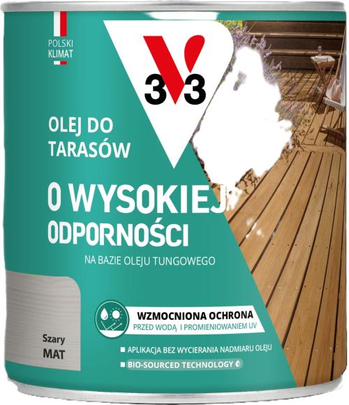 V33 Olej Do TARASÓW O WYSOKIEJ ODPORNOŚCI SZARY 0,75L_Remontownia24.pl