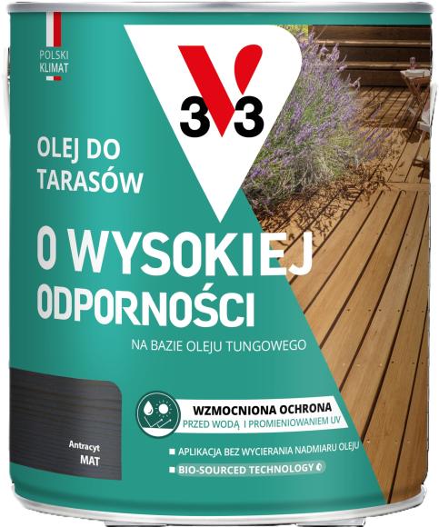 V33 Olej Do Tarasów o Wysokiej Odporności Antracyt 2,5L_Remontownia24.pl