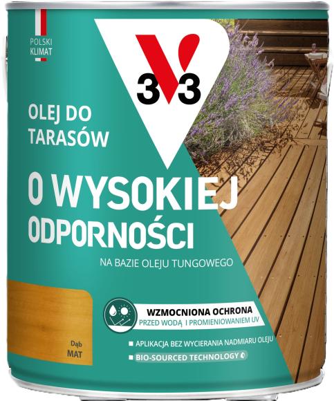 V33 Olej Do TARASÓW O WYSOKIEJ ODPORNOŚCI DĄB 2,5L_Remontownia24.pl