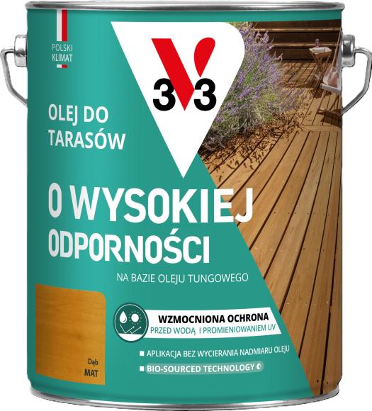V33 Olej Do TARASÓW O WYSOKIEJ ODPORNOŚCI DĄB 4,5L_Remontownia24.pl