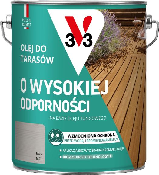 V33 Olej Do TARASÓW O WYSOKIEJ ODPORNOŚCI SZARY 4,5L_Remontownia24.pl