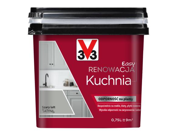 V33 Farba EASY RENOWACJA KUCHNIA SZARY LOFT SATYNA 0,75L_Remontownia24.pl