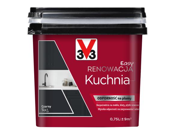 V33 Farba EASY RENOWACJA KUCHNIA CZARNY MAT 0,75L_Remontownia24.pl